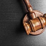 Judges gavel sat on a desk