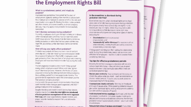 Effective Probations and the Employment Rights Bill